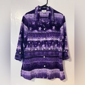 Y2K graff wear button up top size large